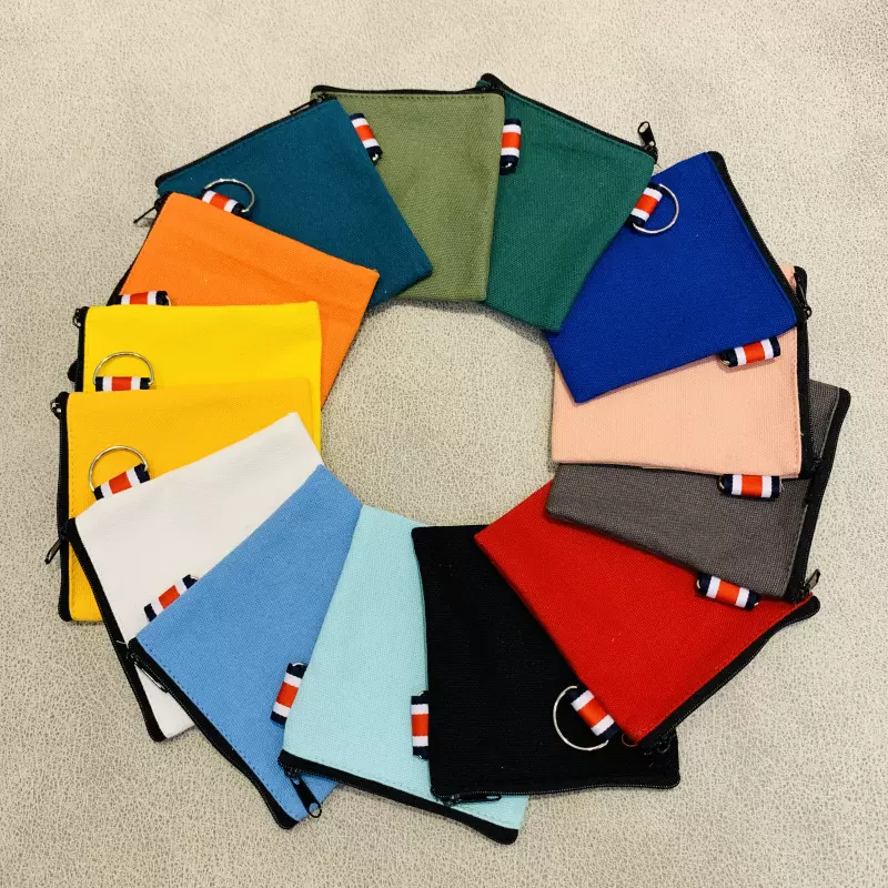 DIY可爱  帆布包 钥匙袋 拉链袋 零钱袋 硬币包 手拿便携零钱包