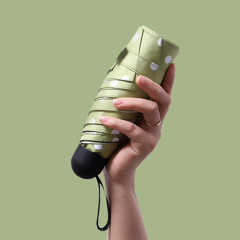 Premium Selection of Polka Dot 50% off Mini Sun Protection Umbrellas, Uv Protection Sun Umbrellas for Women, Ultra-Light, Small, Dual-Use for Sun and Rain, Pocket-Sized Umbrellas