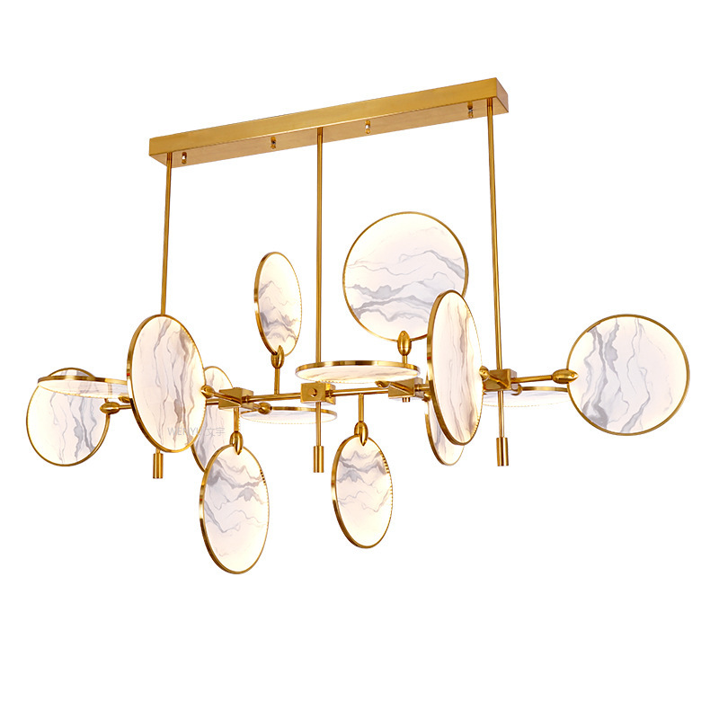 Special wholesale New Chinese chandelier simple landscape painting living room lamp Chinese style Zen retro designer dining room lamp