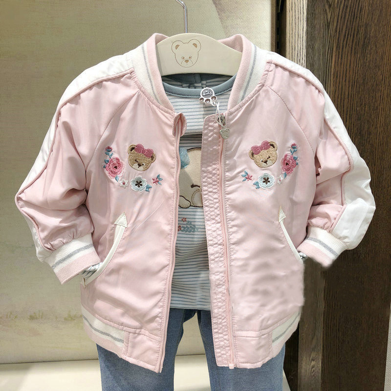 in stock spring and autumn girls jacket coat PBJA91281K support a generation of hair