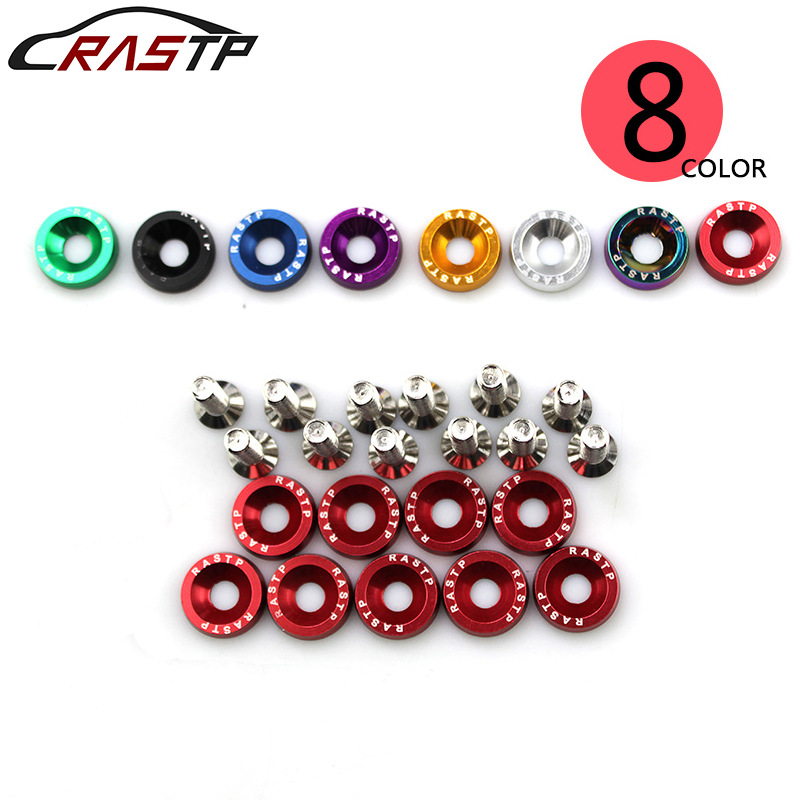 RASTPCar Modified M6 Gasket Screws Battery Guard Plate Gasket Fender License Plate Holder Screws Decorative Colorful