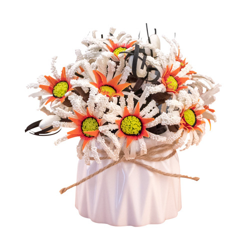 Nordic small simulated fake flower decoration accent for living room home tea table arrangement plastic insert dried flower bunch dining table pot plant
