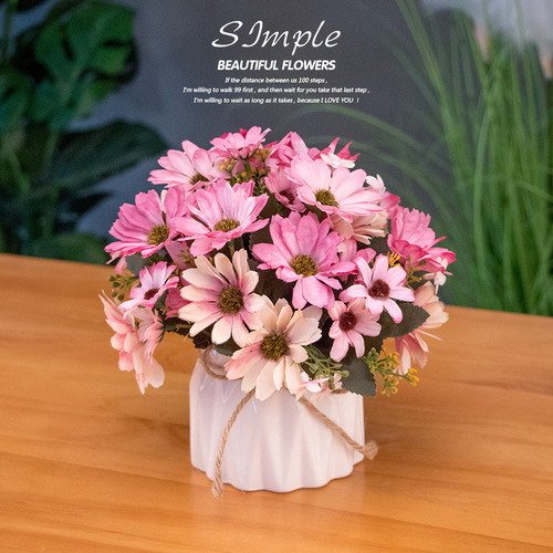 Nordic small simulated fake flower decoration accent for living room home tea table arrangement plastic insert dried flower bunch dining table pot plant