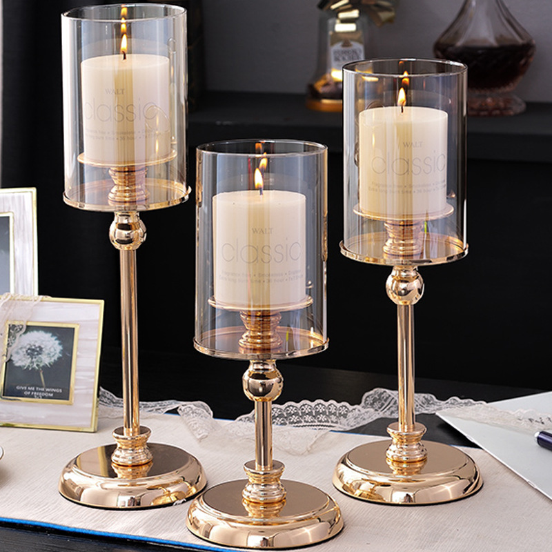 Metal glass golden decorations