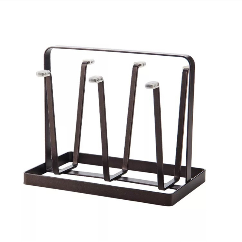 Titular de la taza de café de drenaje portátil de hierro de estilo japonés taza de café boca abajo estante de almacenamiento de seis posiciones taza de agua rack de almacenamiento