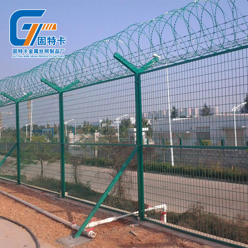 厂家供应Y型柱机场护栏围界护栏网跑道墨绿色围栏铁丝网机场专用