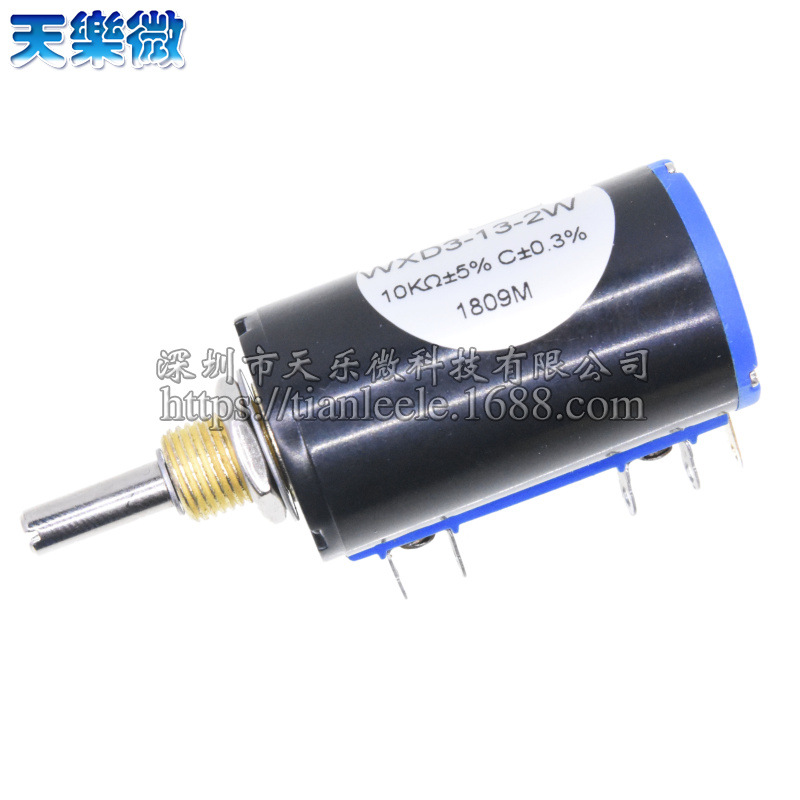 精密多圈绕线电位器 可调滑动变阻器 WXD3-13-2W阻值100K欧姆±5%