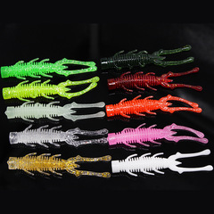 Floating Shrimp NED Shrimp Soft Bait 7.5cm 2.6g Bionic Salt Elastic Lure Soft Worm for Largemouth Bass and Perch, 10 Pack