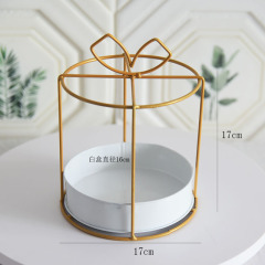 Metal iron hand-held flower basket flower stand floral packaging flower arrangement flower basket gift box eternal blue iron flower basket flower arrangement stand