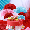 Baked cake decorative festive fan ancient wind folding fan plug -in birthday cake insert flag plug card