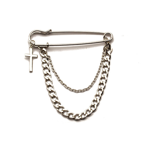 Korean ins Harajuku trend cool chain brooch street fashion metal decoration hip-hop suit accessories for men and women