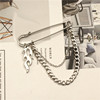 Brand chain, brooch, metal decorations hip-hop style, accessory suitable for men and women