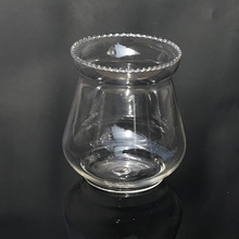 透明花口水培玻璃花瓶 圆形花边玻璃金鱼缸花店水族用品厂家批发