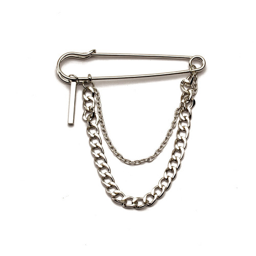 Korean ins Harajuku trend cool chain brooch street fashion metal decoration hip-hop suit accessories for men and women