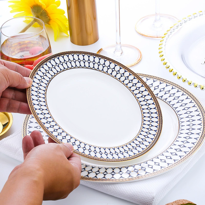 Посудная тарелка для банкета в европейском стиле из стекла, набор посуды для стола, салатная тарелка, бугр стейк, декоративный коврик