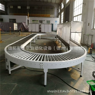 90度滚筒转弯机环形循环滚筒流水线不锈钢180度滚轮轴转弯输送机