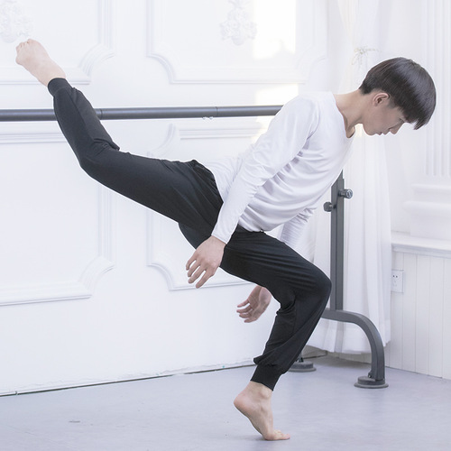 Boys' dance practice clothes, pants, men's body training, Latin yoga dance carrot pants, men's loose leg-tie modal