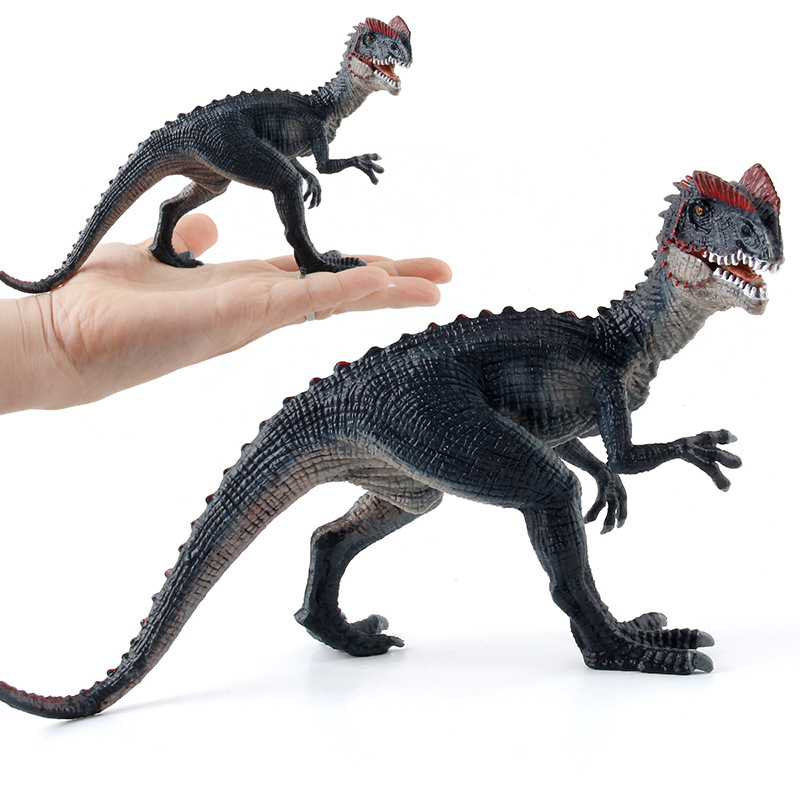 Simulación de comercio exterior nuevo estático sólido doble corona dragón Tyrannosaurus Jurásico doble corona decoración modelo juguetes de educación temprana