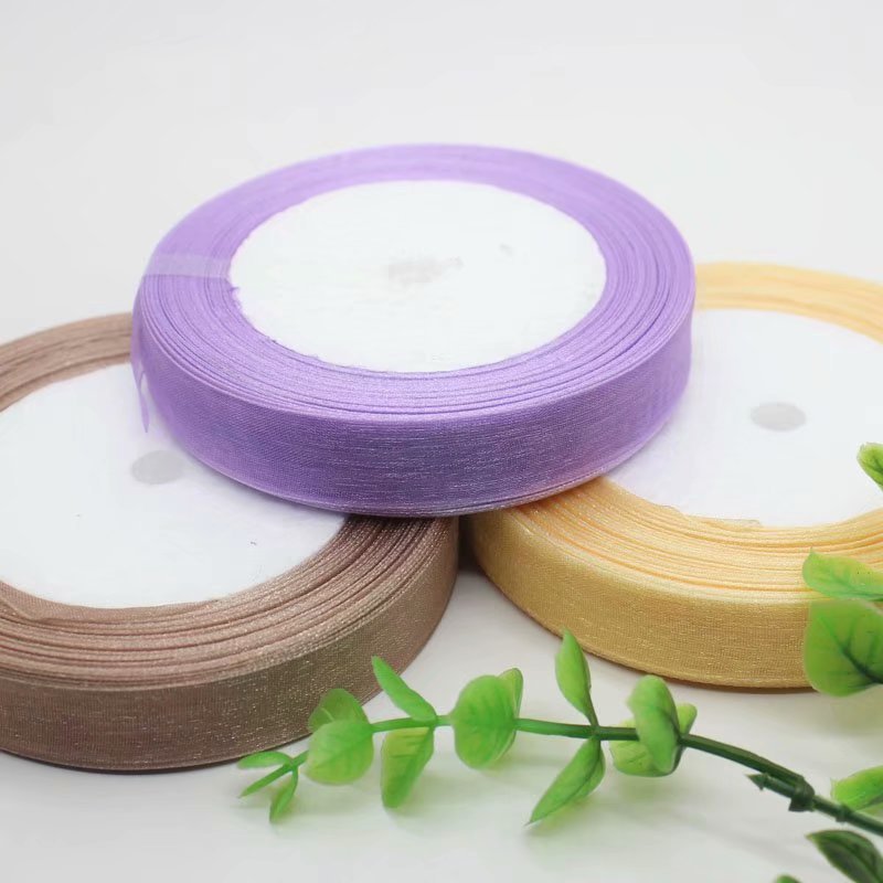 Cinta de gasa cinta de nieve decorativa transparente cinta de arena hilo gancho sombrero accesorios para el cabello cinta DIY mano tejida gancho sombrero cinta