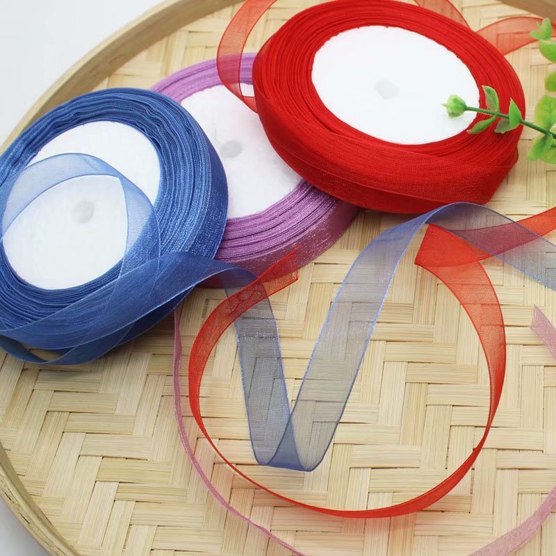 Cinta de gasa cinta de nieve decorativa transparente cinta de arena hilo gancho sombrero accesorios para el cabello cinta DIY mano tejida gancho sombrero cinta