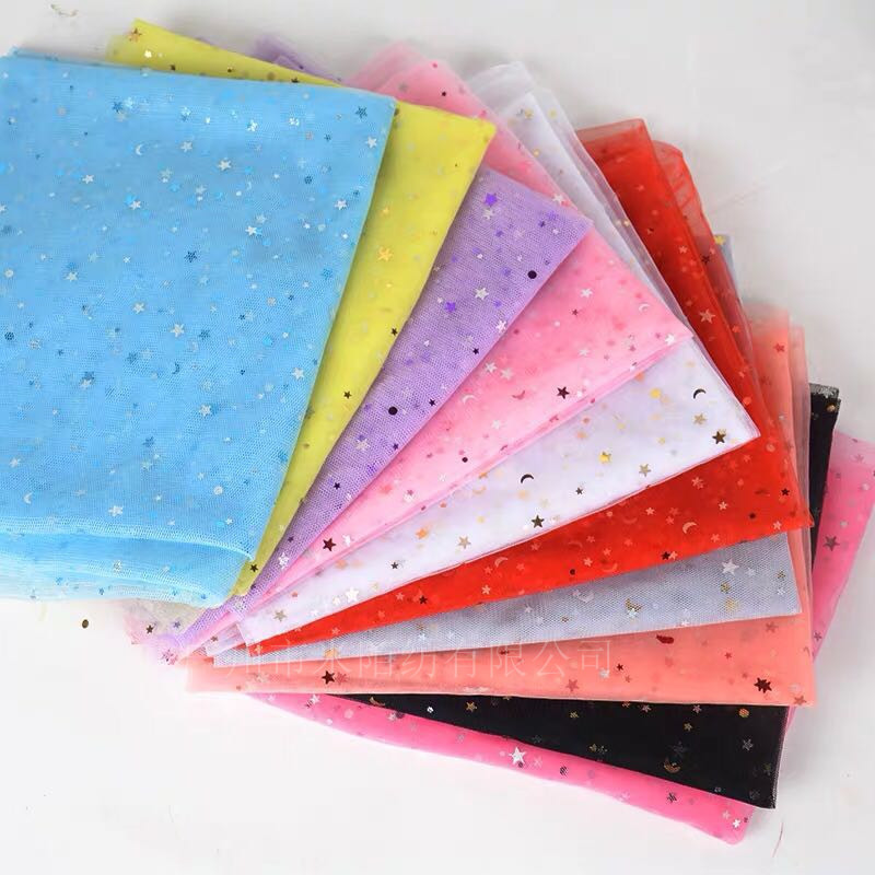 星星纱星月网纱背景网纱布拍摄道具伴手礼头饰纱服装女装辅料批发