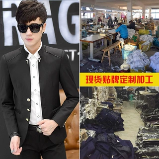 2026韩版修身男式休闲西装现货贴牌来样来图定制加工男装西服外套