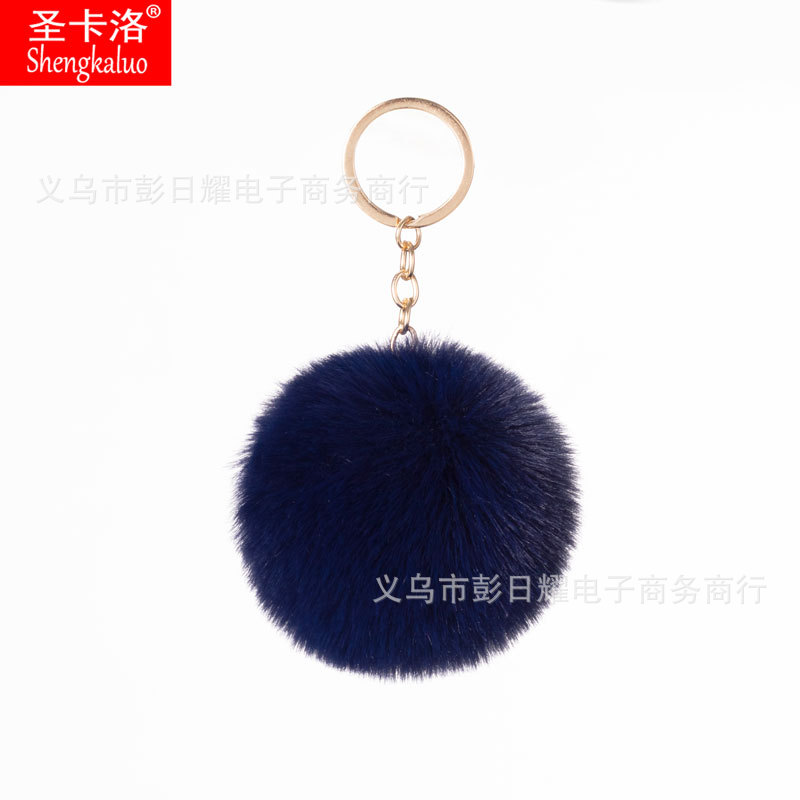 Elemento verde colgante cuerda llavero de peluche de piel artificial bolsa de lana corta colgante damas colgando bolsa accesorios al por mayor