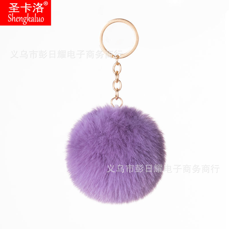 Elemento verde colgante cuerda llavero de peluche de piel artificial bolsa de lana corta colgante damas colgando bolsa accesorios al por mayor