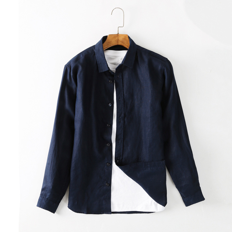 2025 Spring New Linen Men's Refreshing Casual Lapel Linen Top Casual Linen Shirt C054 2025 Spring New Linen Men's Refreshing Casual Lapel Linen Top Casual Linen Shirt C054
