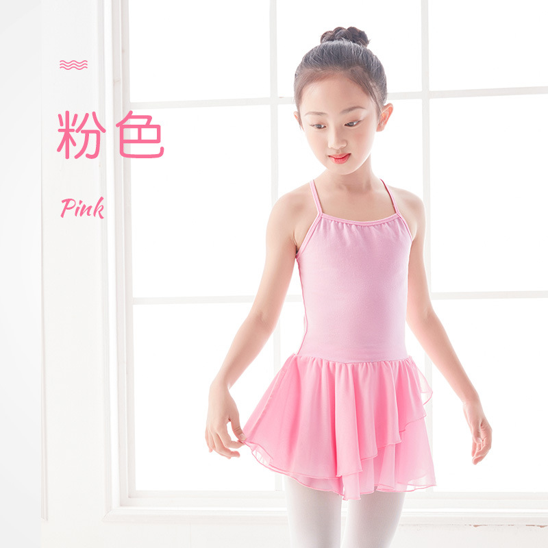 Ropa de baile para Niños Niñas Ropa de práctica de verano para niños vestido de baile para niñas vestido de Ballet de correa Ropa de baile de gasa