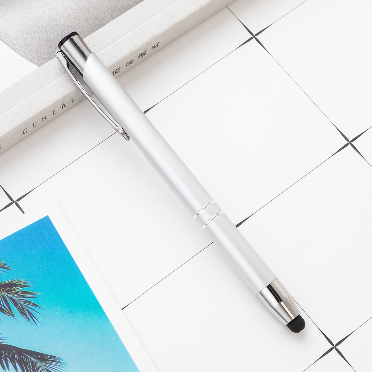 Nueva pantalla táctil Multi-color metal bolígrafo varilla de aluminio pluma táctil pluma publicidad pluma Impresión logotipo fuente de fábrica