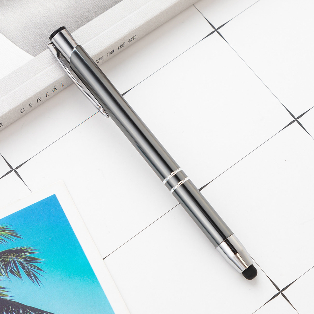 Nueva pantalla táctil Multi-color metal bolígrafo varilla de aluminio pluma táctil pluma publicidad pluma Impresión logotipo fuente de fábrica