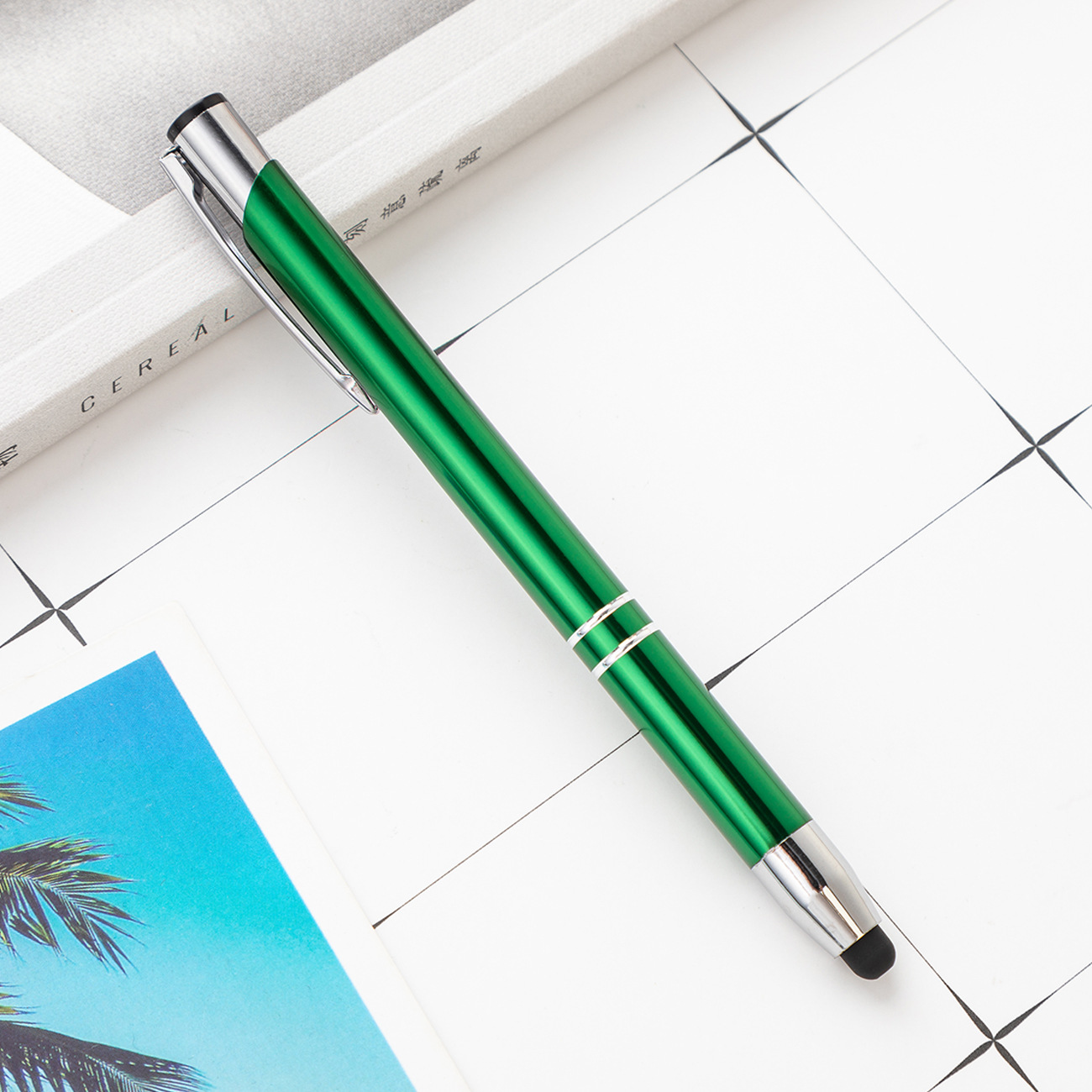 Nueva pantalla táctil Multi-color metal bolígrafo varilla de aluminio pluma táctil pluma publicidad pluma Impresión logotipo fuente de fábrica