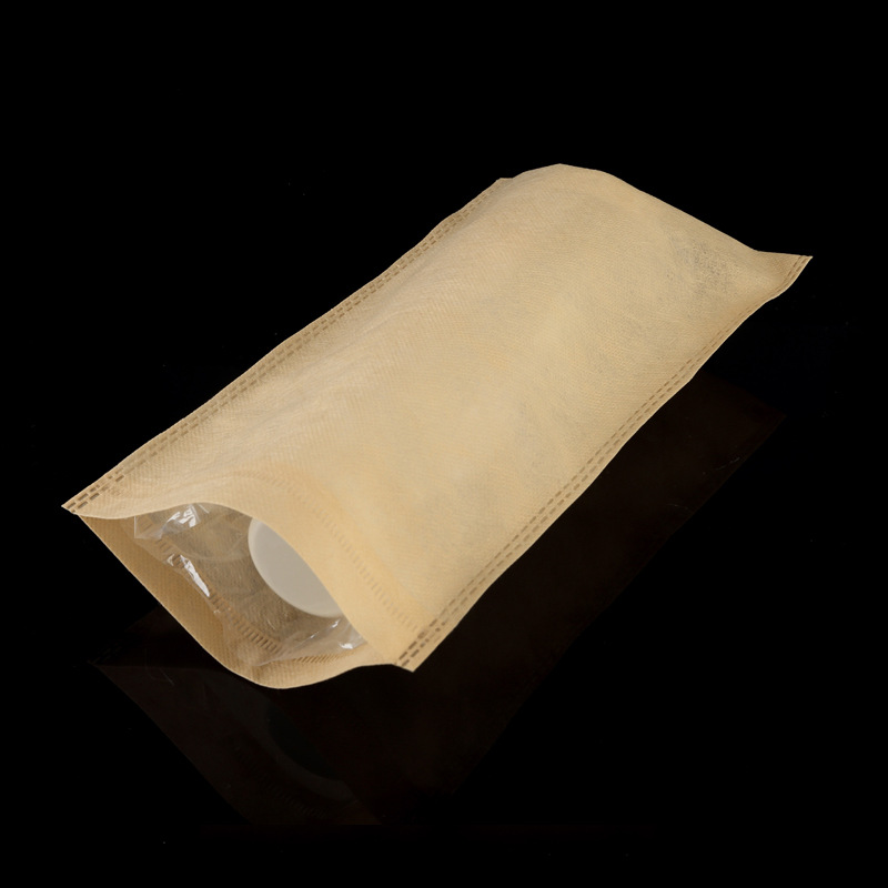 A largo plazo en stock larga cartera no tejida bolsa marrón no tejida bolsa cremallera cartera bolsa de polvo ventas directas de la fábrica