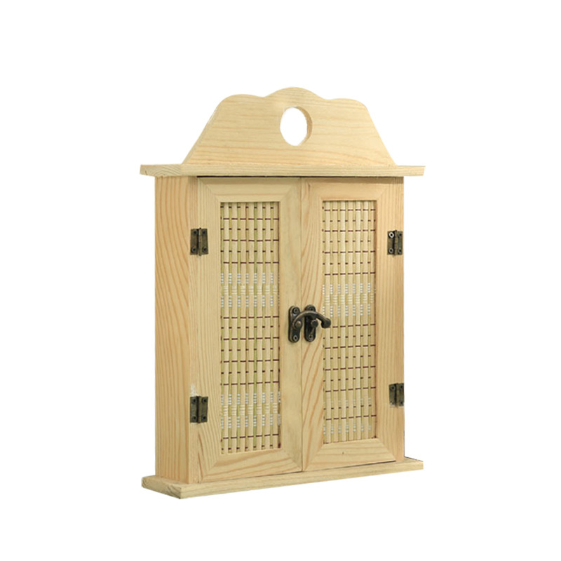 Bamboo door creative wall hanging key box wall storage display box home decoration key storage box pendant