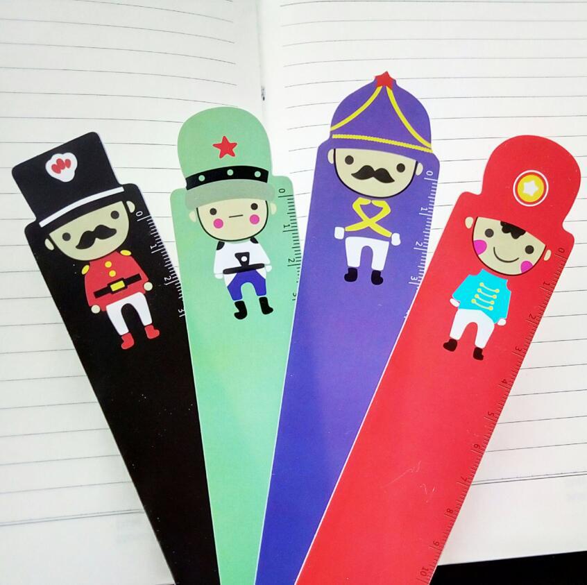 Soldier, plastic cartoon ruler for elementary school students, 15cm