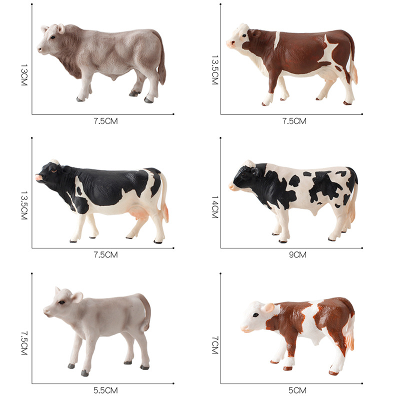 Sólido DE LOS NIÑOS modelo animal simulación vaca ganado Rancho sólido aves juguete estático adornos