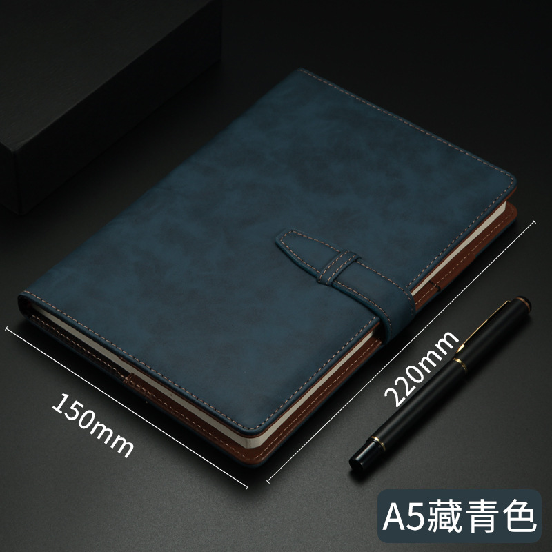 Engrosado cuaderno personalizado hebilla creativa suave diario de cuero al por mayor de negocios A5 Notebook logotipo personalizado