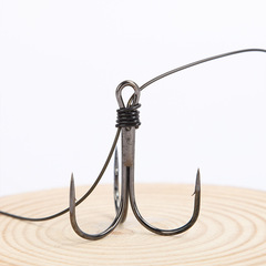 Lure fishing: three-hook rigs with barbs, casting rods for long-distance anchoring, fish hooks, and stringer hooks.