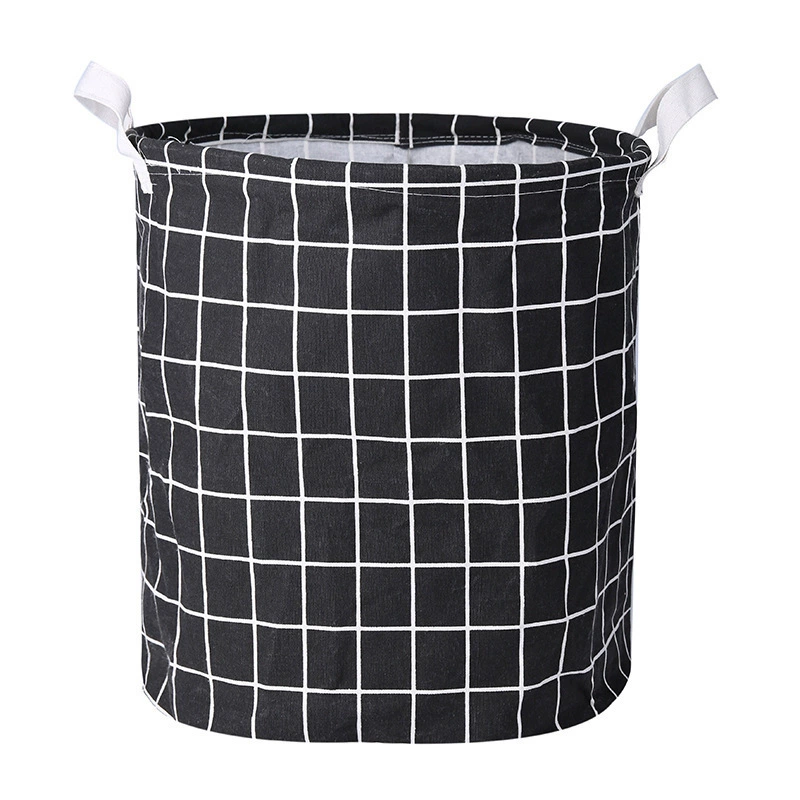 Laundry Basket, Cotton & Linen Foldable Waterproof Bin, Modern 35×43 cm, Patterned Storage