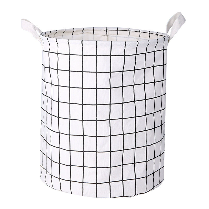 Laundry Basket, Cotton & Linen Foldable Waterproof Bin, Modern 35×43 cm, Patterned Storage