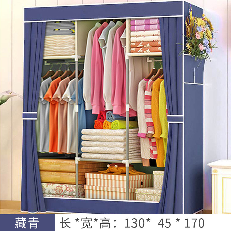 Armario simple no tejido plegable armario de tela gran combinación de metal 130 armario simple montaje armario fábrica