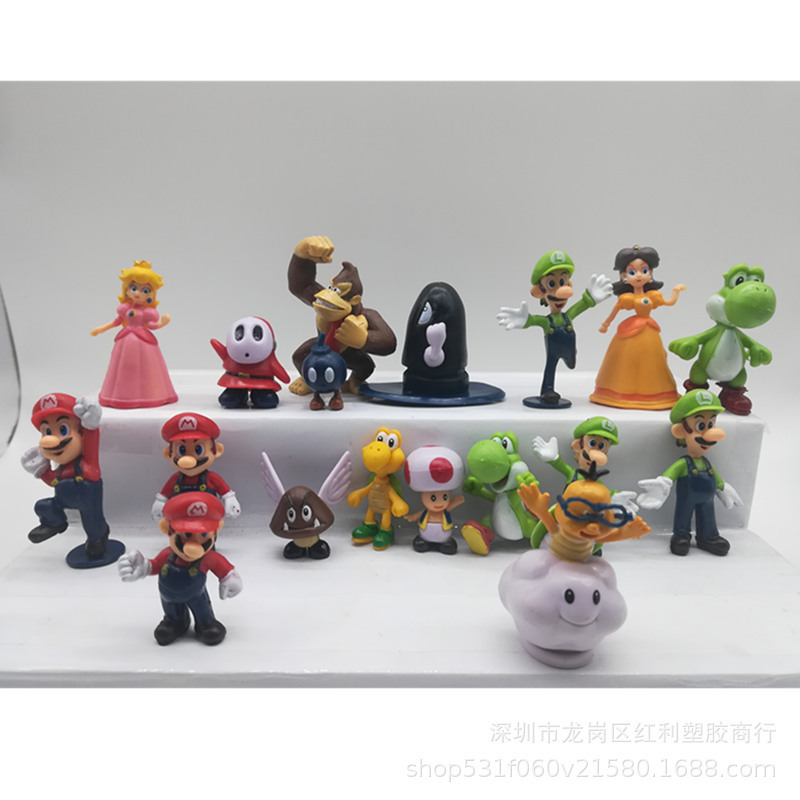 Cartoon Doll 18 Super MARIO MARIO MARIO MARIO Small size plastic toy hand-made cake decoration