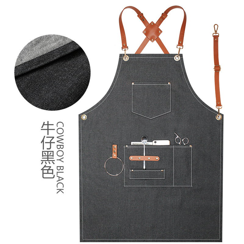 Anillos de cuero Denim Negro