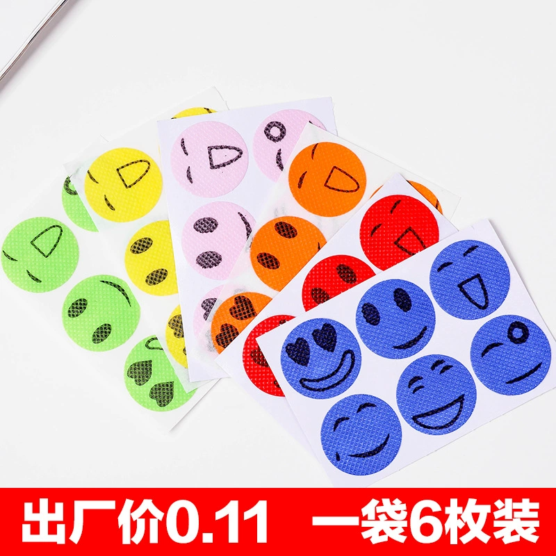 Заводские летние растения наклейки с эфирным маслом Мультяшные наклейки со смайликами 6 штук случайных цветов, не репелленты от комаров, Антимоскитные наклейки