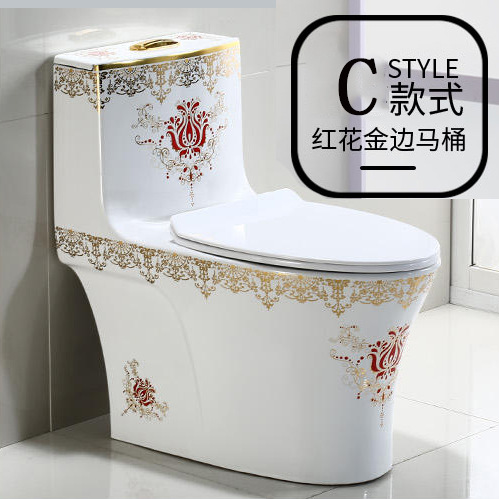 Vietnam exportación color oro color cerámica inodoro mudo ahorro de agua ultra-gran diámetro inodoro image 3
