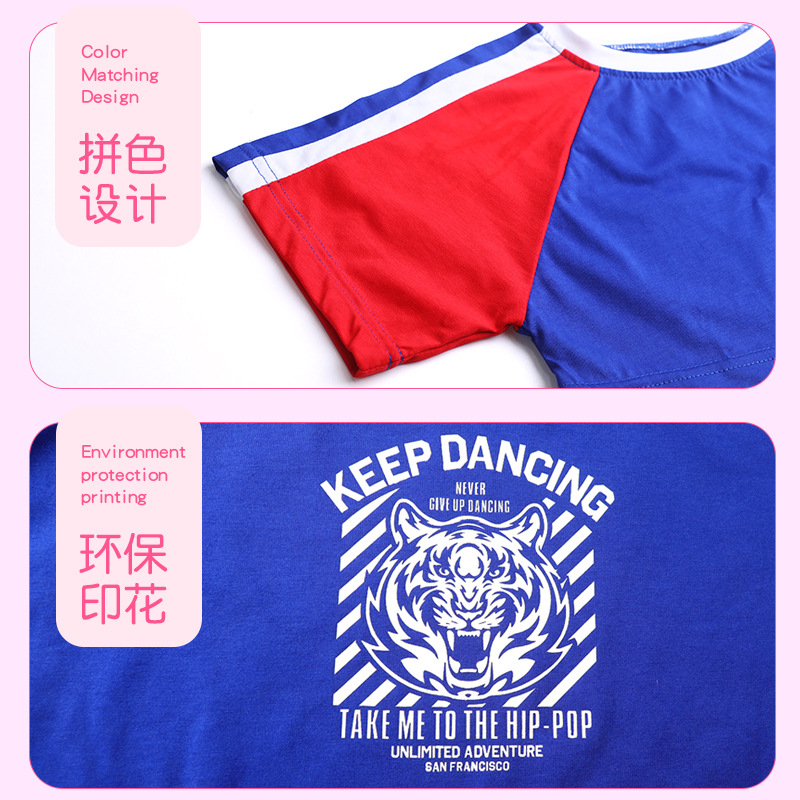 Ropa de baile callejero traje niños ropa de baile de jazz para niños hip hop danza de las niñas hiphop ropa de rendimiento infantil verano
