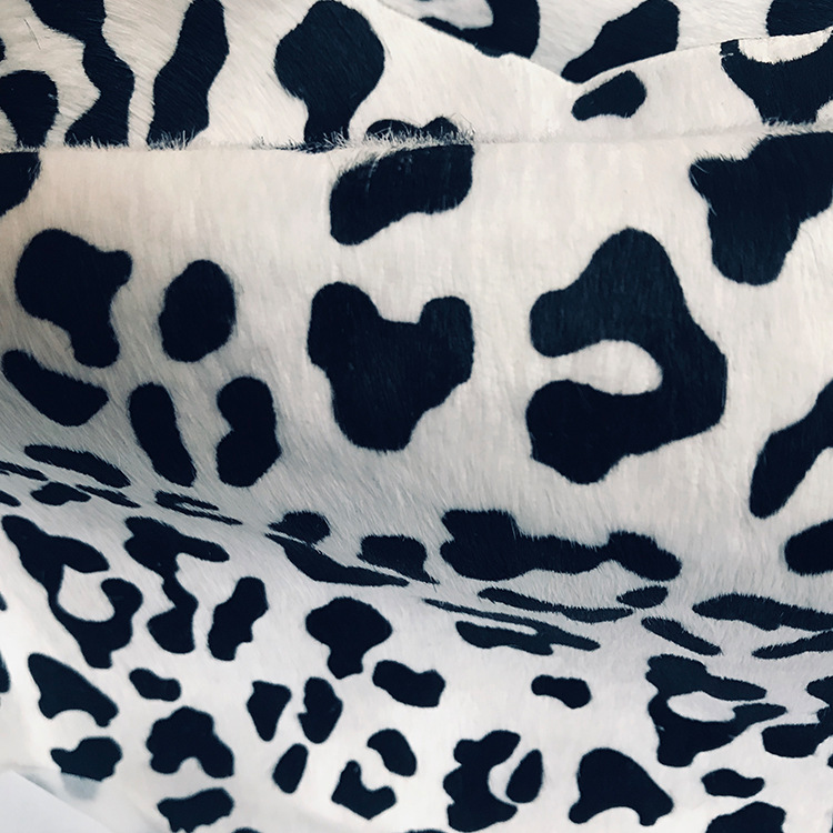 马毛皮革牛毛箱包革白色牛毛豹纹外圈花型底色可选马毛面料