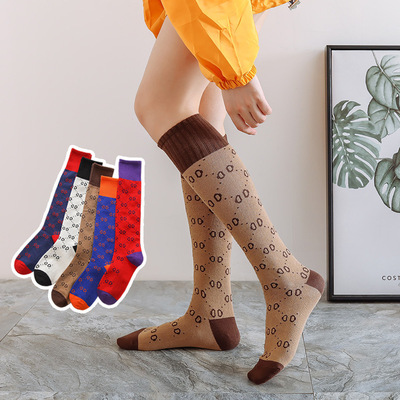 襪子女秋冬新品長筒襪歐美及膝街頭嘻哈ins抖音潮襪socks獨立包裝