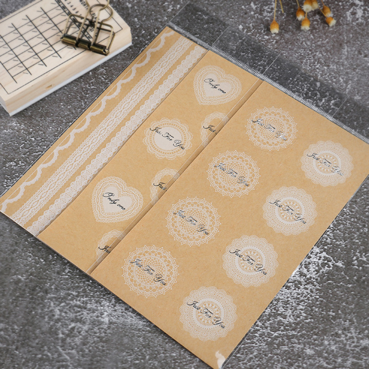 Fresco artístico sellado dorado pegatinas DIY diario decorativo encaje cinta pegatinas